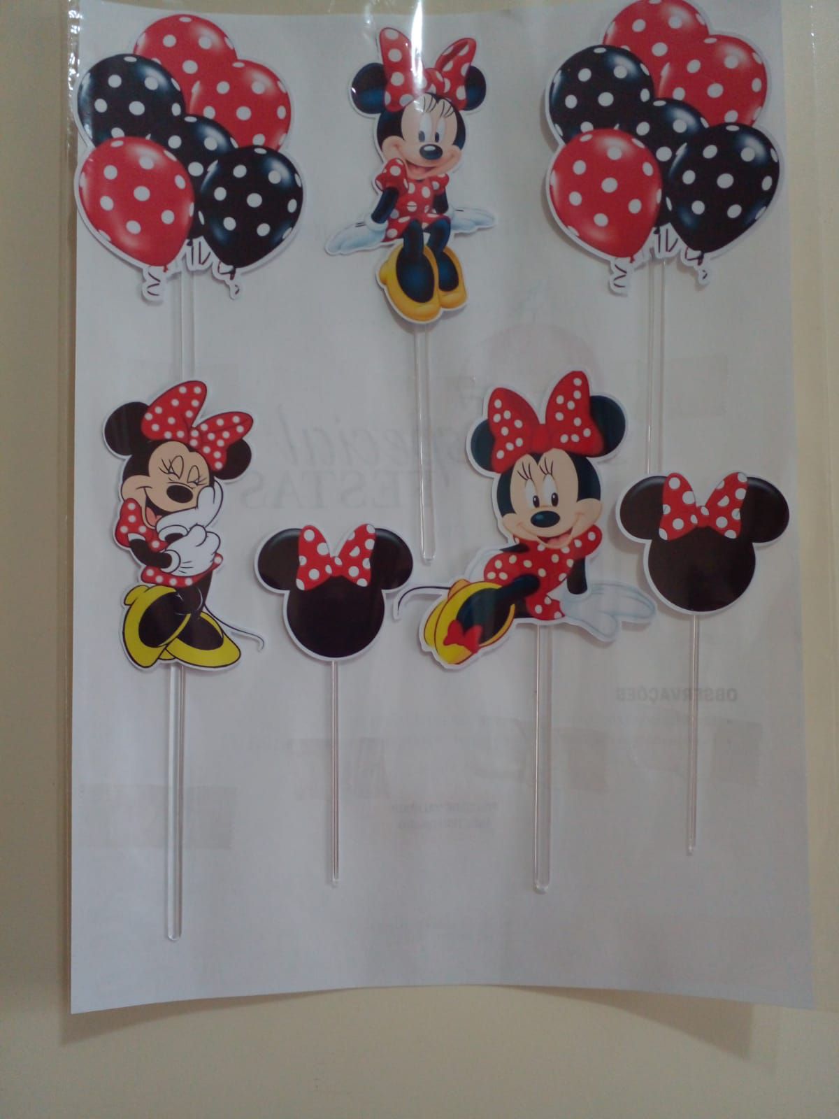 Papel De Arroz Comestivel Para Bolo Minnie Vermelha