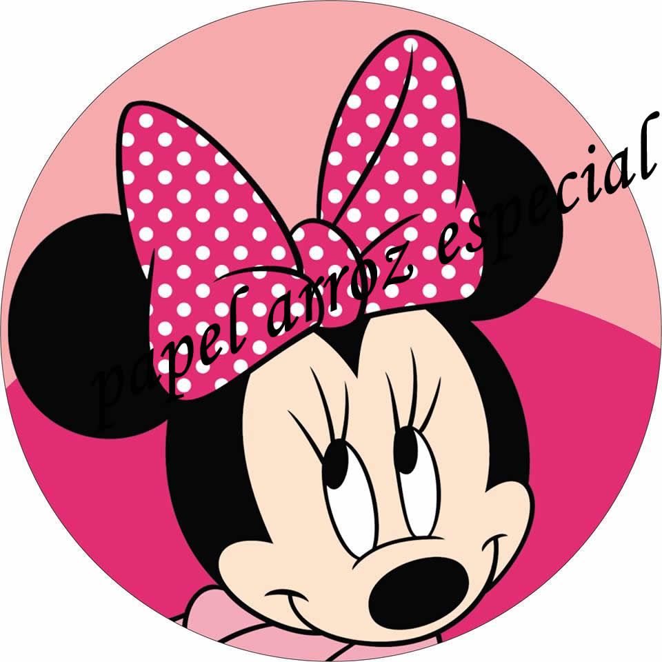 Bolo minnie rosa c/ papel arroz especial 