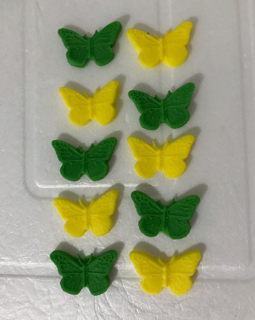 10 peças de decoração de bolo em forma de borboleta
