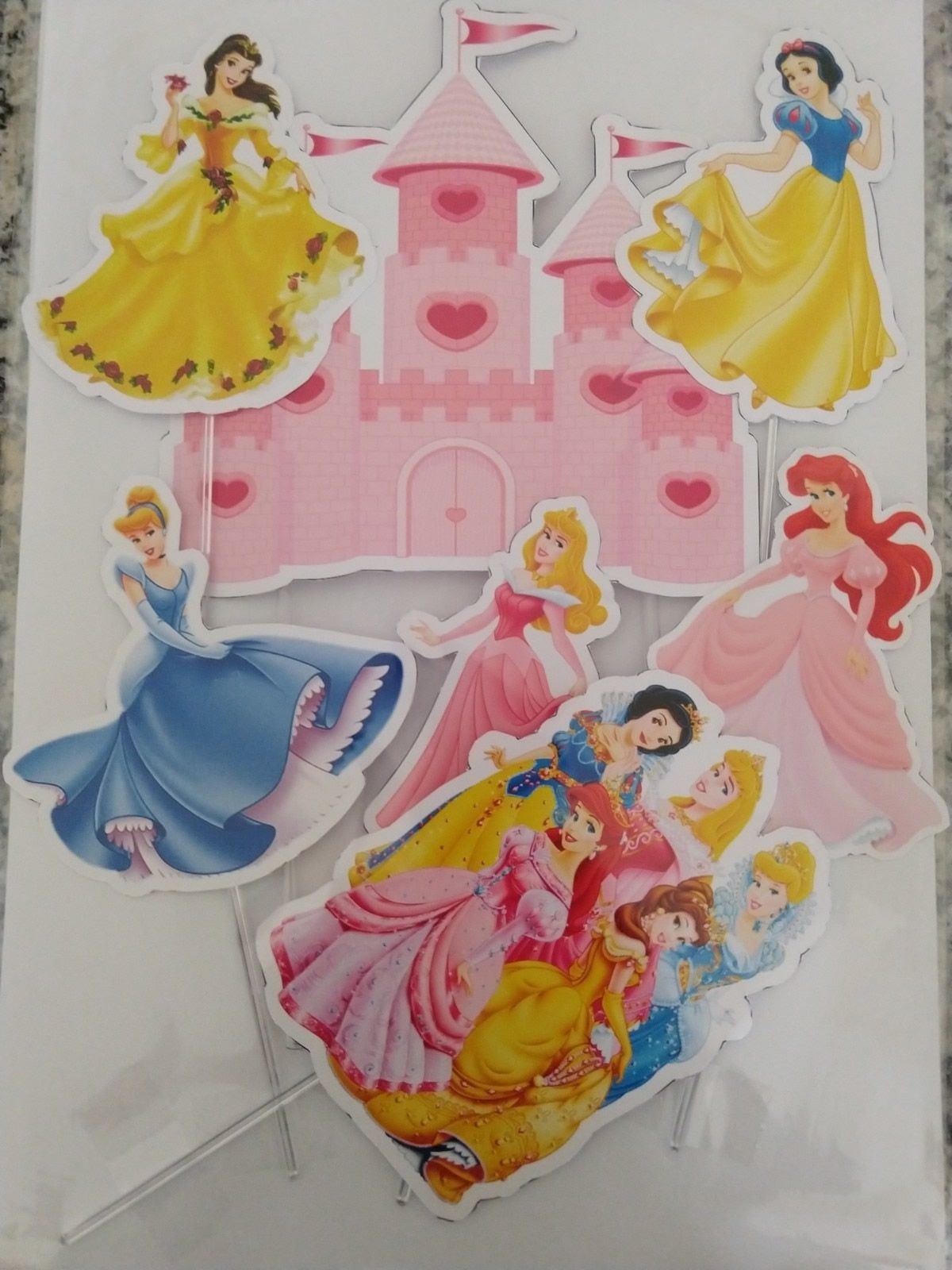 Topo de Bolo Topper de Bolo Personalizado Princesas Disney