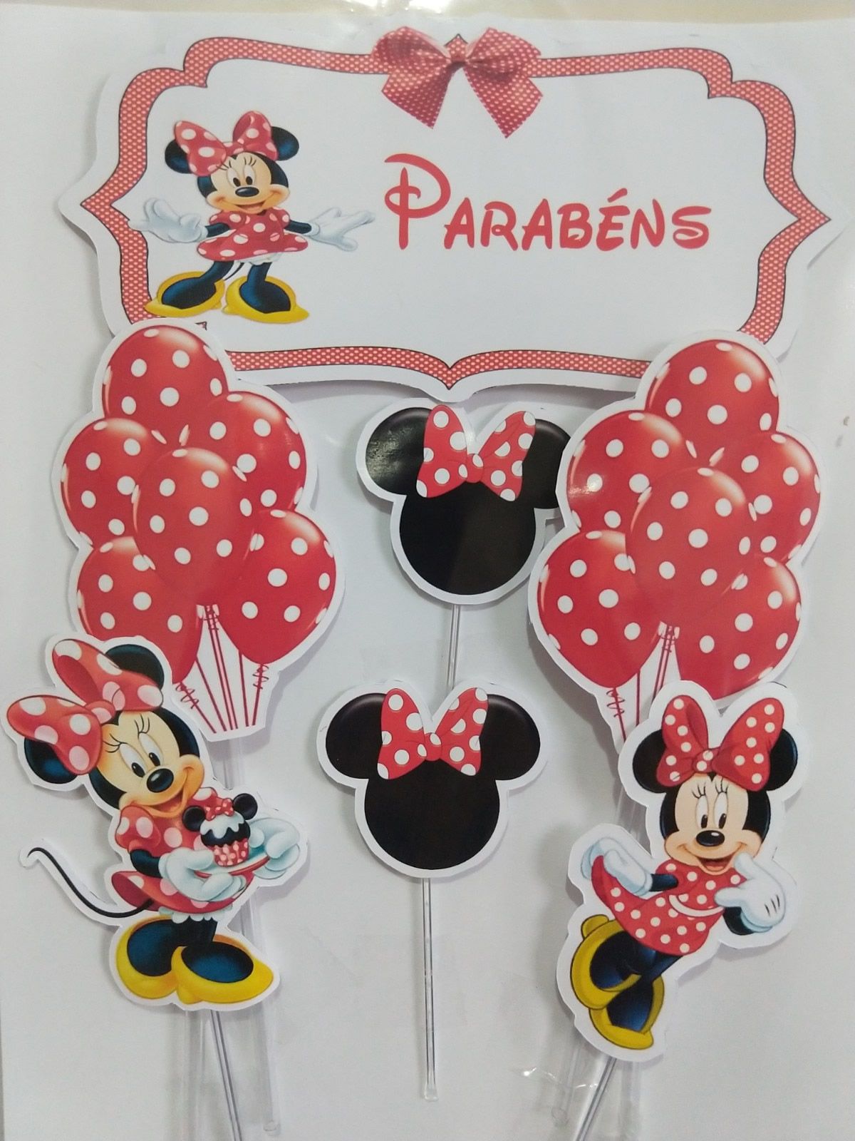 Papel De Arroz Comestivel Para Bolo Minnie Vermelha