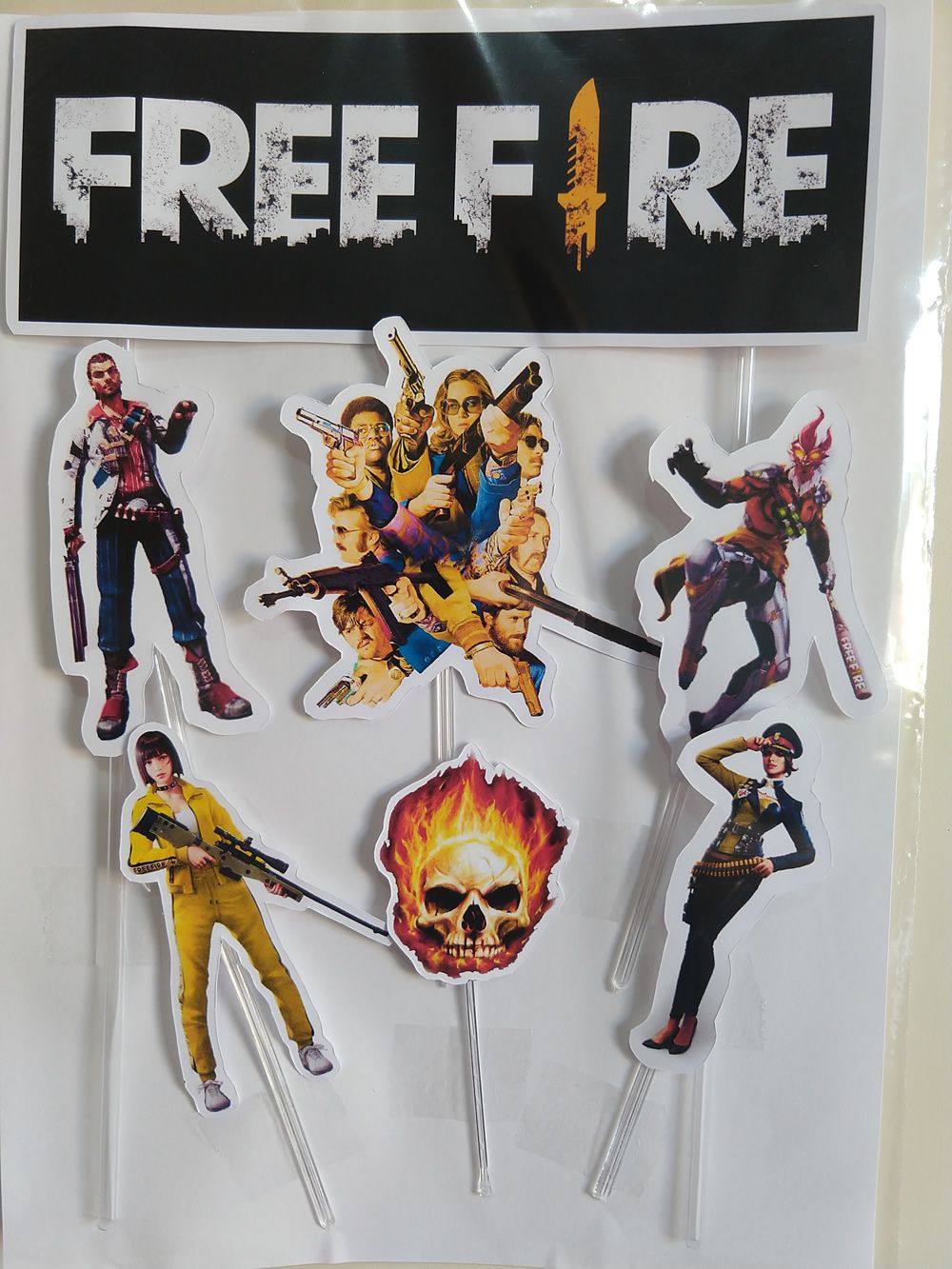 Topo de bolo Free Fire - Topper Free Fire - Personalizado