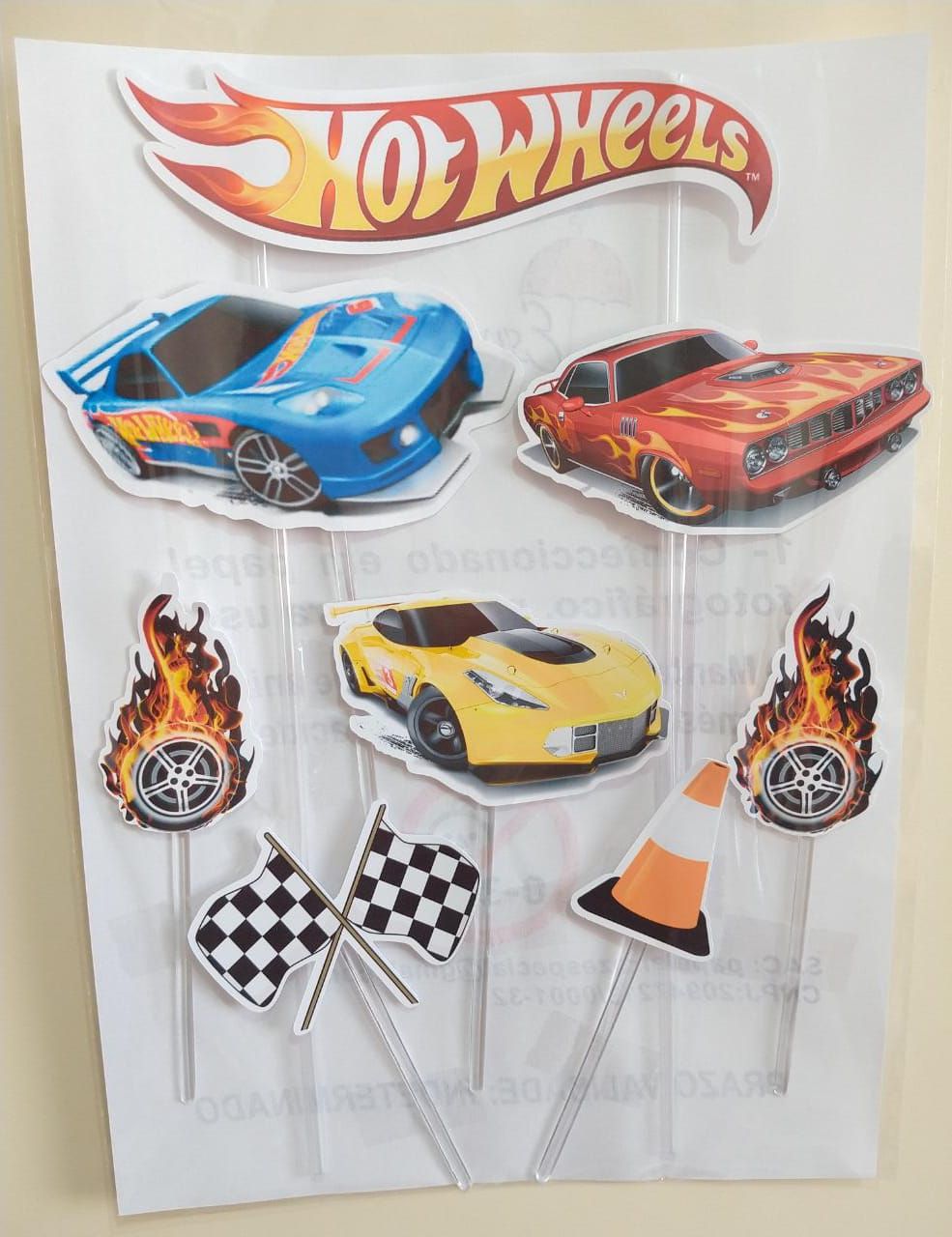 HOTWHEELS TOPO DE BOLO (DETALHE EM 3D) - PAPEL ARROZ ESPECIAL