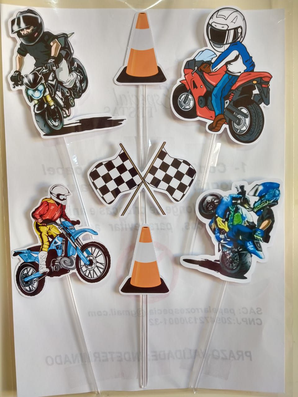 Topper Personalizado para Bolo Motoqueiro/Motocross