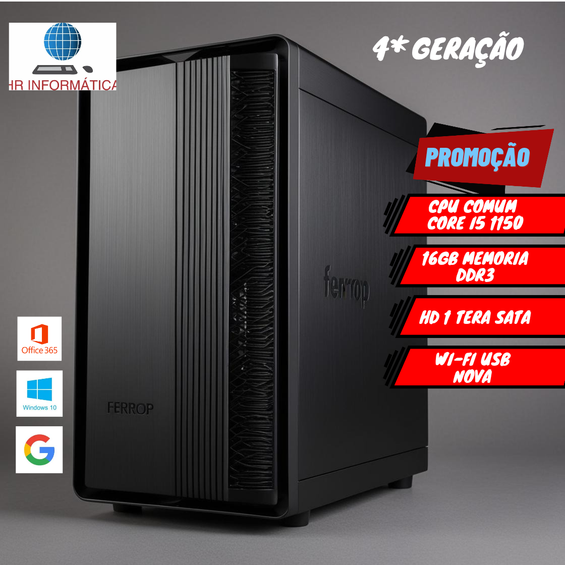 CPU Intel Core i5 4ª Geração 16GB DDR3 HD 1TB Wi-Fi Socket CPU Intel Core i5 4ª Geração 16GB DDR3 HD 1TB Wi-Fi Socket