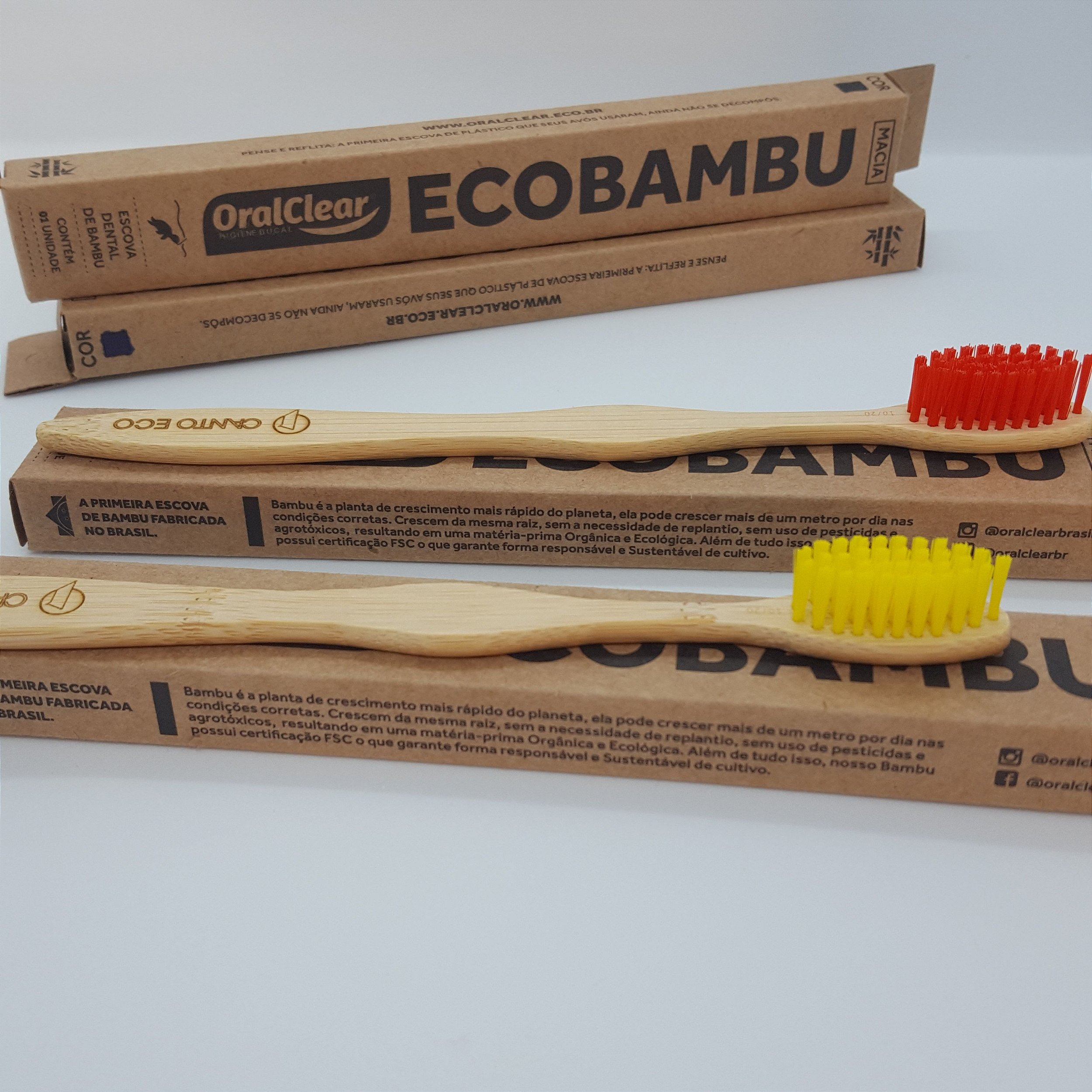 Kit 2 escovas de dentes de bambu| Oral Clean - Canto Eco - Produtos  Sustentáveis e Biodegradáveis