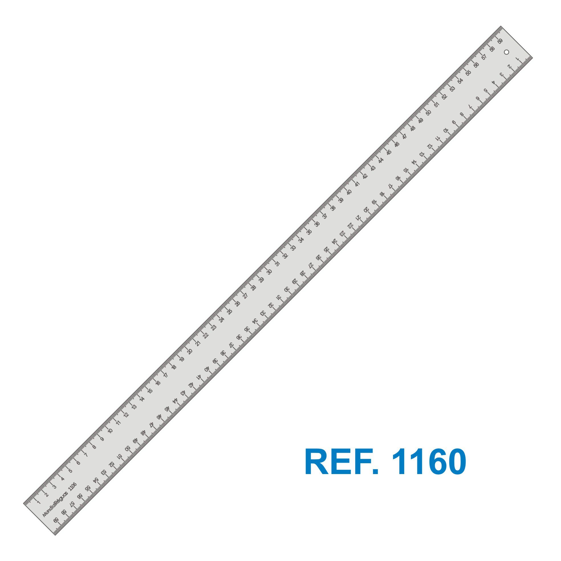 Régua 60 cm Milimetragem Dupla Ponta a Ponta em acrílico - Mundial ...