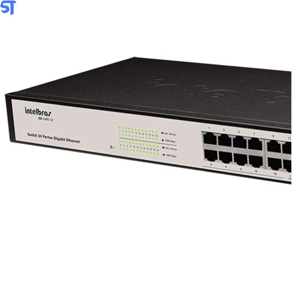 Switch Intelbras 24 Portas Sg 2400 Qr Gigabit 10/100/1000 SobralTech