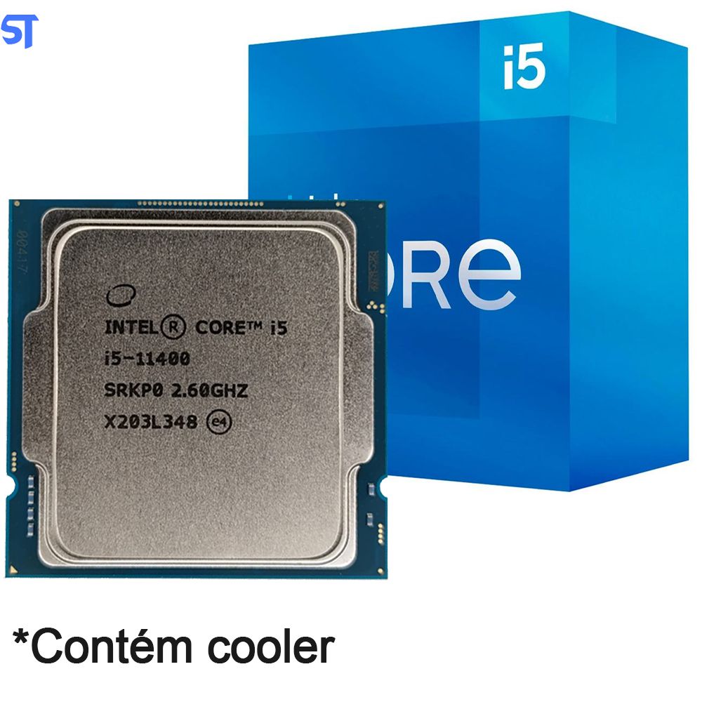 Processador Intel Core i5-11400 11ª Geração, Cache 12MB, 2.6 GHz (4.4GHz  Turbo), LGA1200- Com Cooler e Box - SobralTech