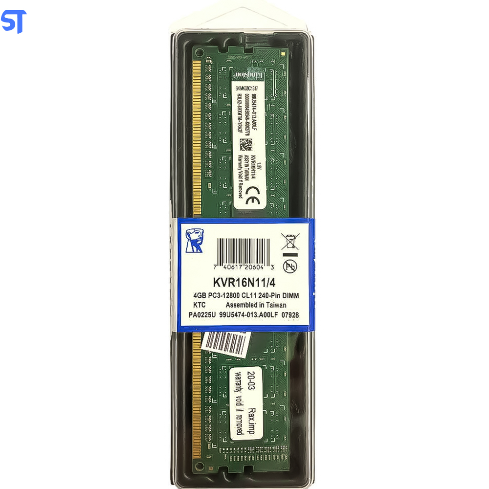 Memória Ram Para Desktop 4GB 1600MHz Ddr3 Kingston - KVR16N11/4 ...