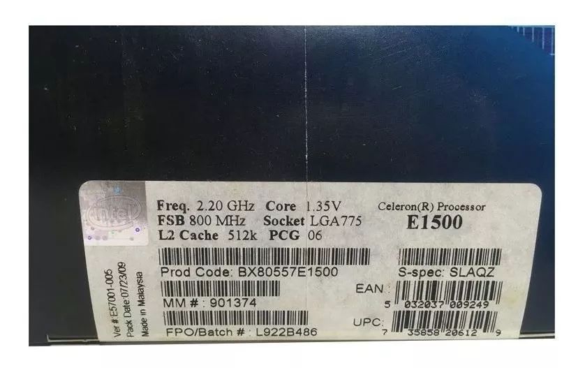 Processador Intel Celeron Dual Core E1500 1M Cache 2.20 GHz 800 MHz FSB ...