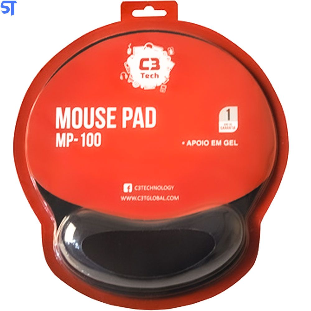 Mouse Pad Com Apoio em Gel MP100 C3Tech SobralTech