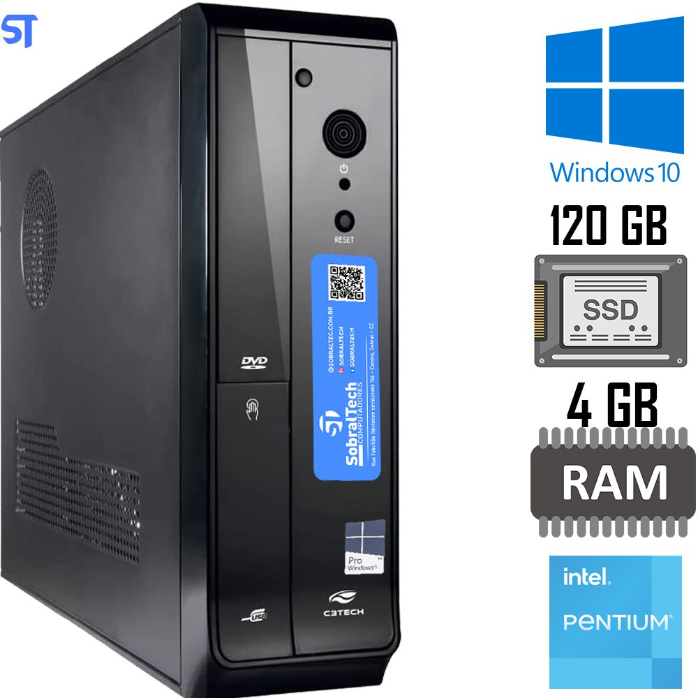 Computador Intel C3Tech Slim, Intel Dua Core - 4GB de Memória - Disco ...