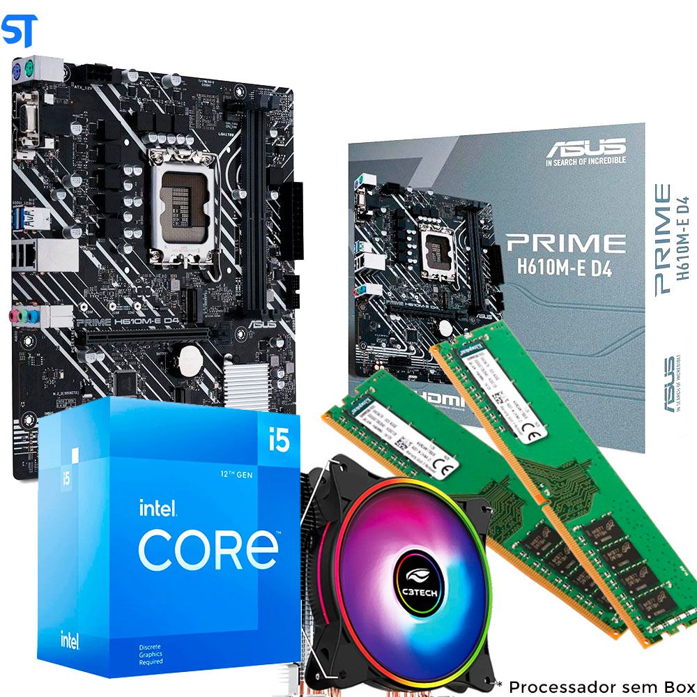 Kit Upgrade Gamer Montagem Placa Mãe 12ª Geração H610M+