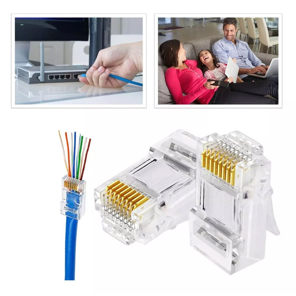 Vodafone Internet Key 50 Connettori RJ45 Gialli Con Testa Stivale (boot) - Per Cavi Ethernet Cat5, Cat5e, Cat6 Estremità Modulare Cavo Rete - Foto 2