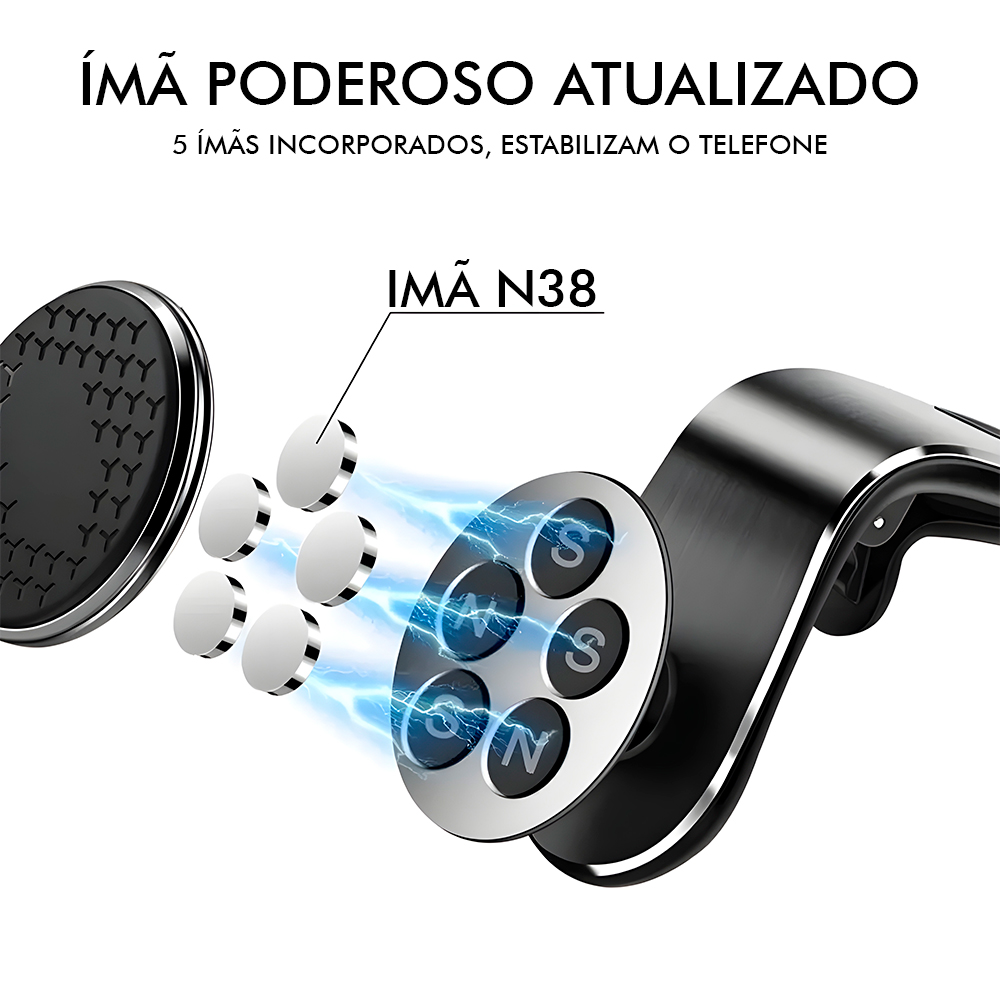 Support Magnétique Pour Téléphone De Voiture - Fixation Par Aspiration, Rotation 360°, Compatible Smartphones 4.7 Pouces Et Plus (noir Ou Blanc)