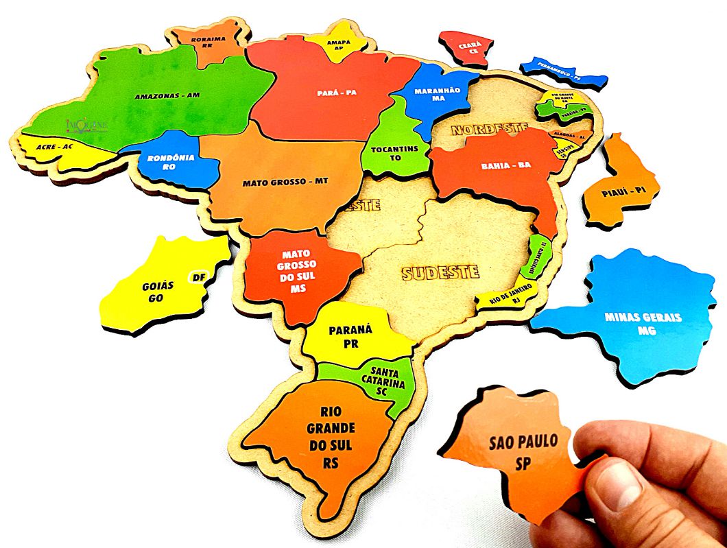 Quebra Cabeça Infantil Grande Mapa do Brasil, Brinquedo Educativo Mapa -  Imagine Brinquedos