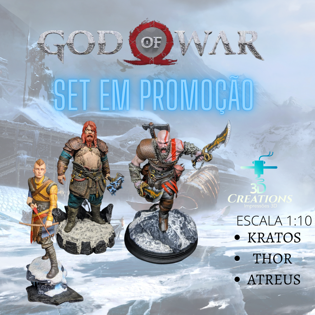 Thor - God of War Ragnarok - Escala 1:10 24cm - 3D CREATIONS OFICIAL