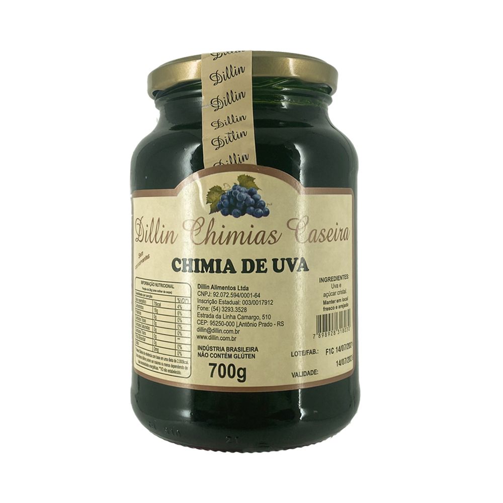 Geleia Dillin Chimias de Uva 700g - Família Scopel Delivery