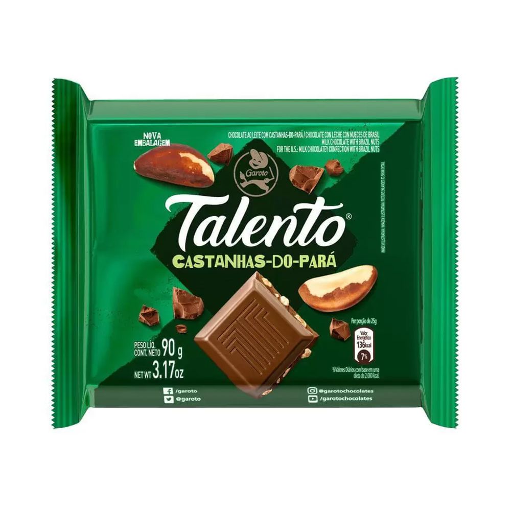 Chocolate Garoto Talento Castanha Do Pará 90g Família Scopel Delivery