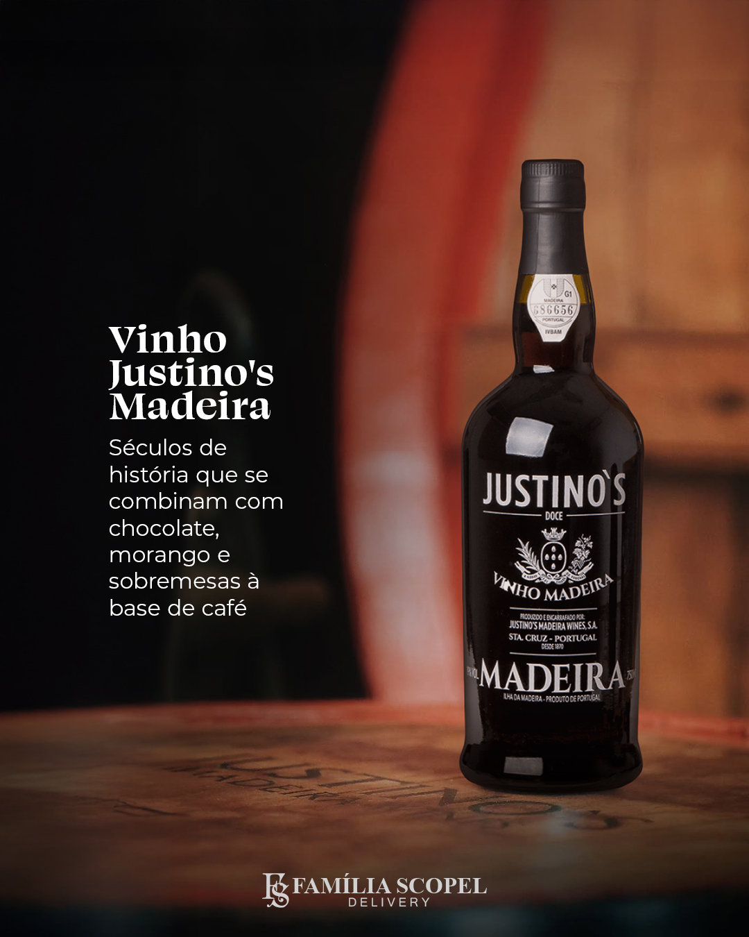 JUSTINO'S MADEIRA テラントゥーズ オールドリザーブ 750ml Vinho Justino´s Madeira 750ml - Família Scopel Delivery