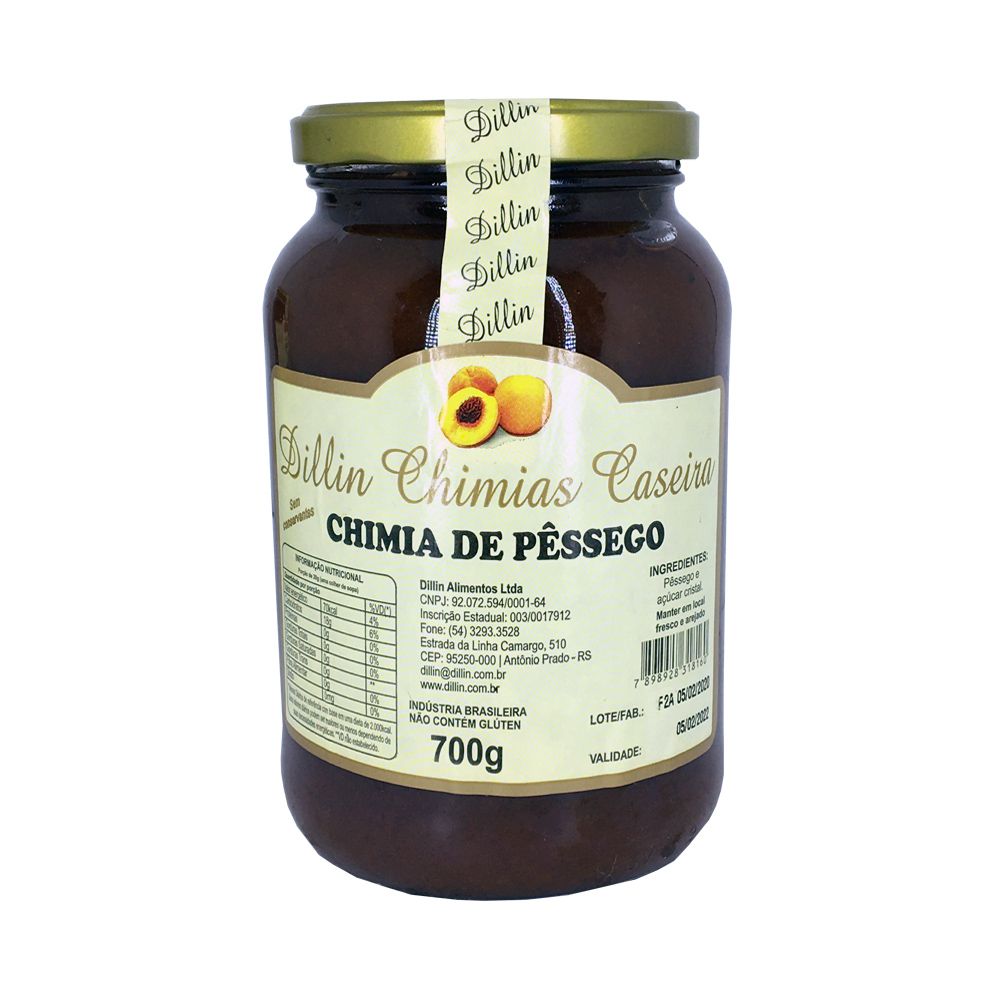 Chimia de Pêssego 550g . Coopraff