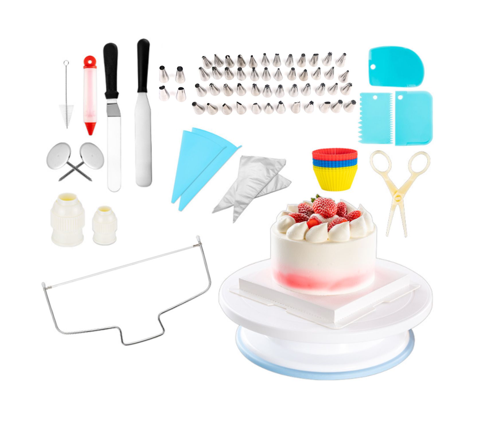 Kit Confeiteiro Profissional Completo Nivelador De Bolos Sacos E Bicos De  Confeitar 36 Peças - Meu Canto Shop