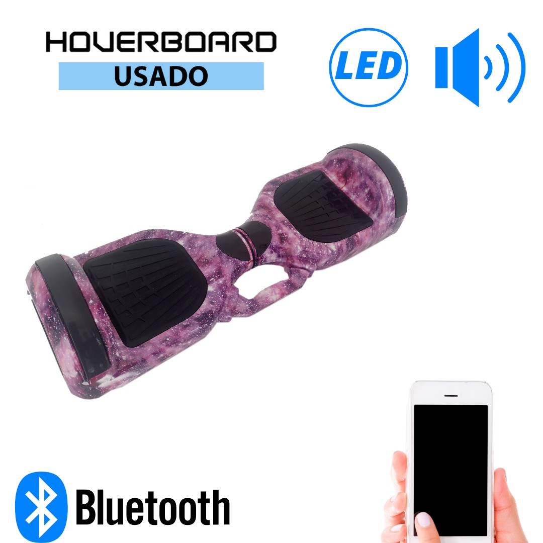 Hoverboard Skate Élétrico Bluetooth Com Led Alça Curta 6,5