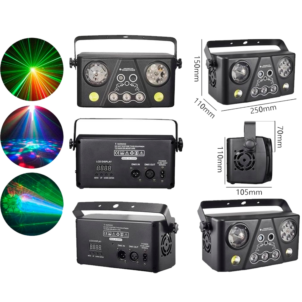 Luminária Projetor Bola Magic Led Rgb Laser 4 em 1 - 81930 - YDTECH