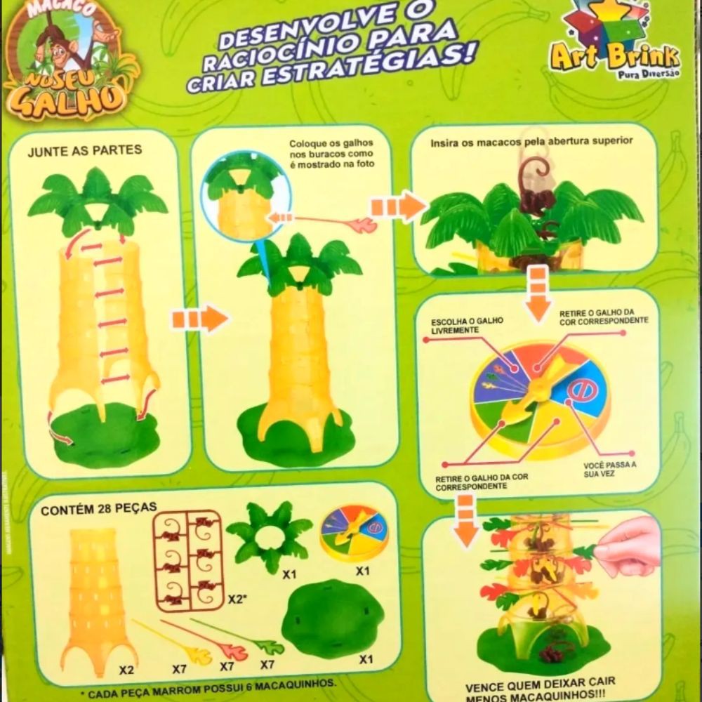 Jogo Cada Macaco No Seu Galho Brinquedo Pula Macaco Infantil, Magalu  Empresas