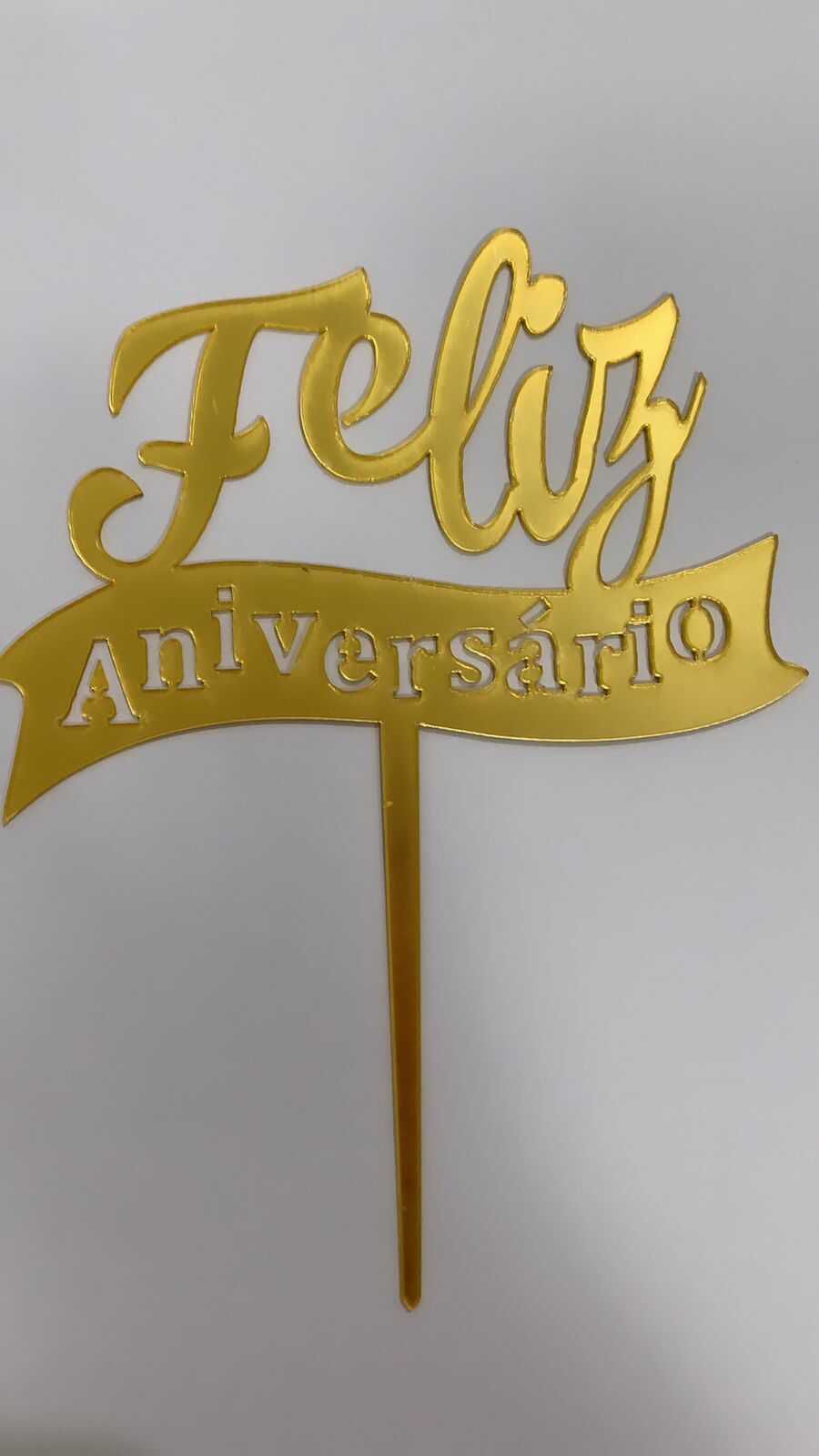 Topo de Bolo Decorativo para Festa Feliz Aniversário Azul - 1 Un - Festas  da 25