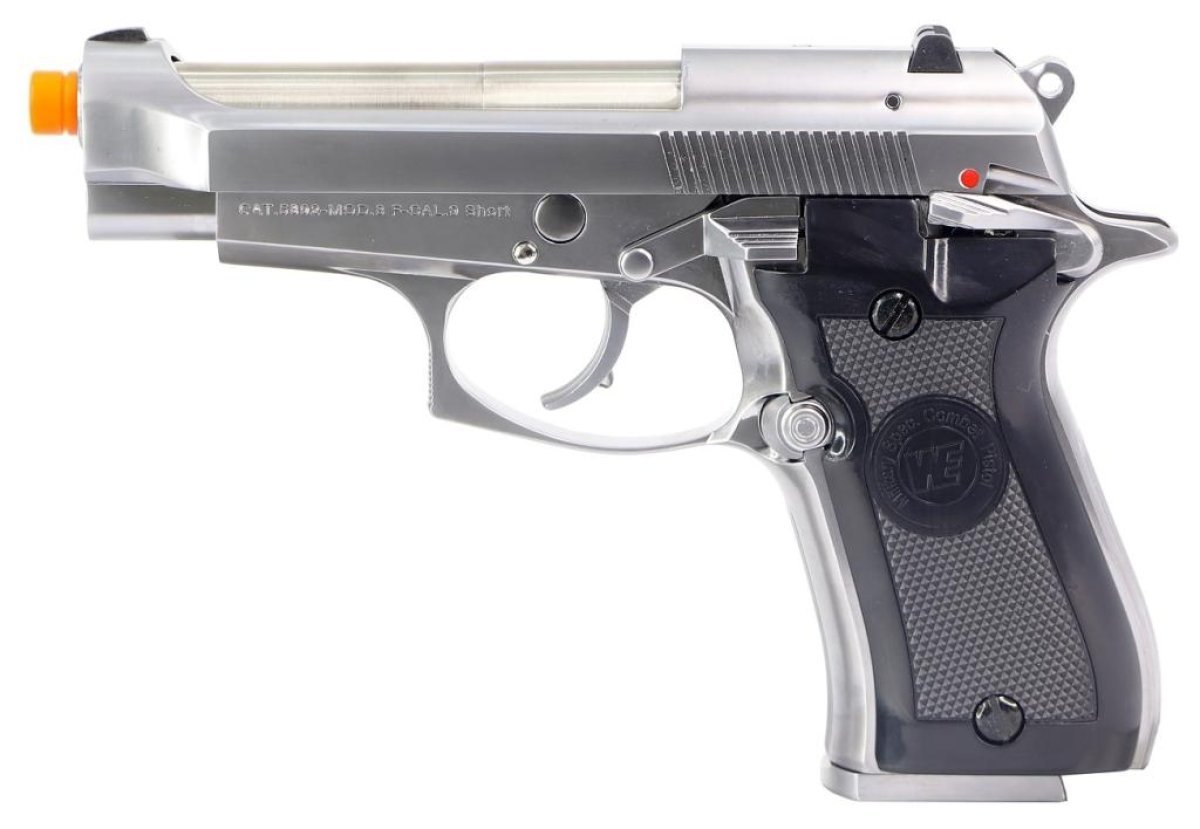 Pistola Airsoft M92 Mini Silver WE GBB 6mm - Full Metal - E&G Comércio ...