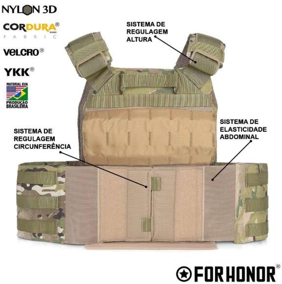 COLETE PLATE CARRIER EVOLUTION CORDURA 1000 - CAMUFLADO MULTICAM ...