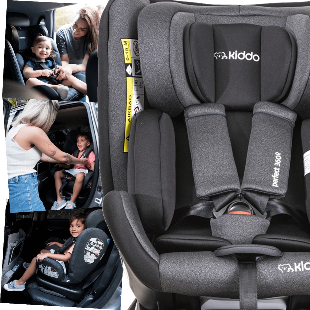 Cadeirinha para Carro Kiddo Perfect 360 ISOFIX 0-36Kg Grafite