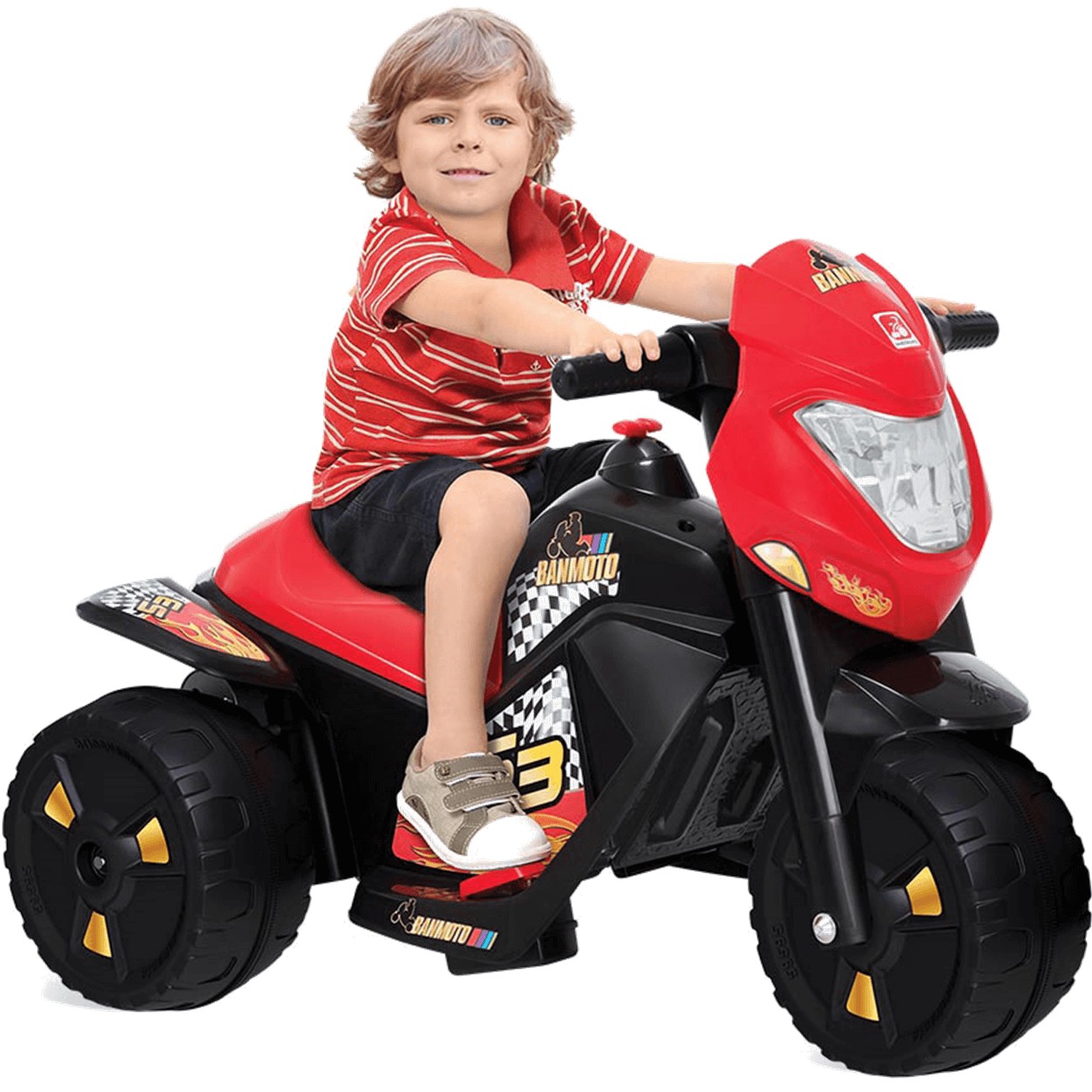 Moto Eletrica Infantil Triciclo Bandeirante Banmoto 6V Rosa - Maçã Verde  Baby