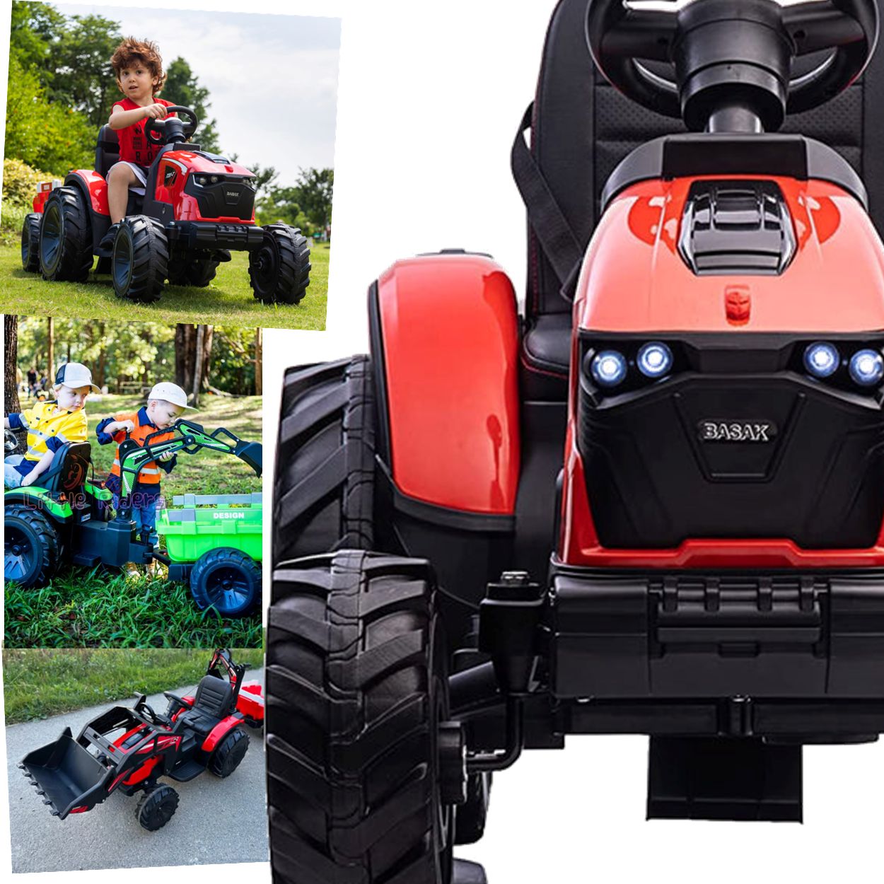 Trator Eletrico Pá Escavadeira Caçamba Belfix Basak 720-T 24V Red