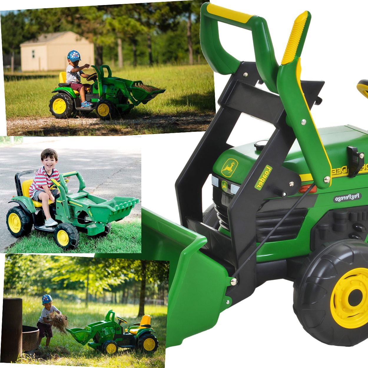 Trator de Pedal Infantil Peg Perego John Deere Ground Loader Maca Verde Baby