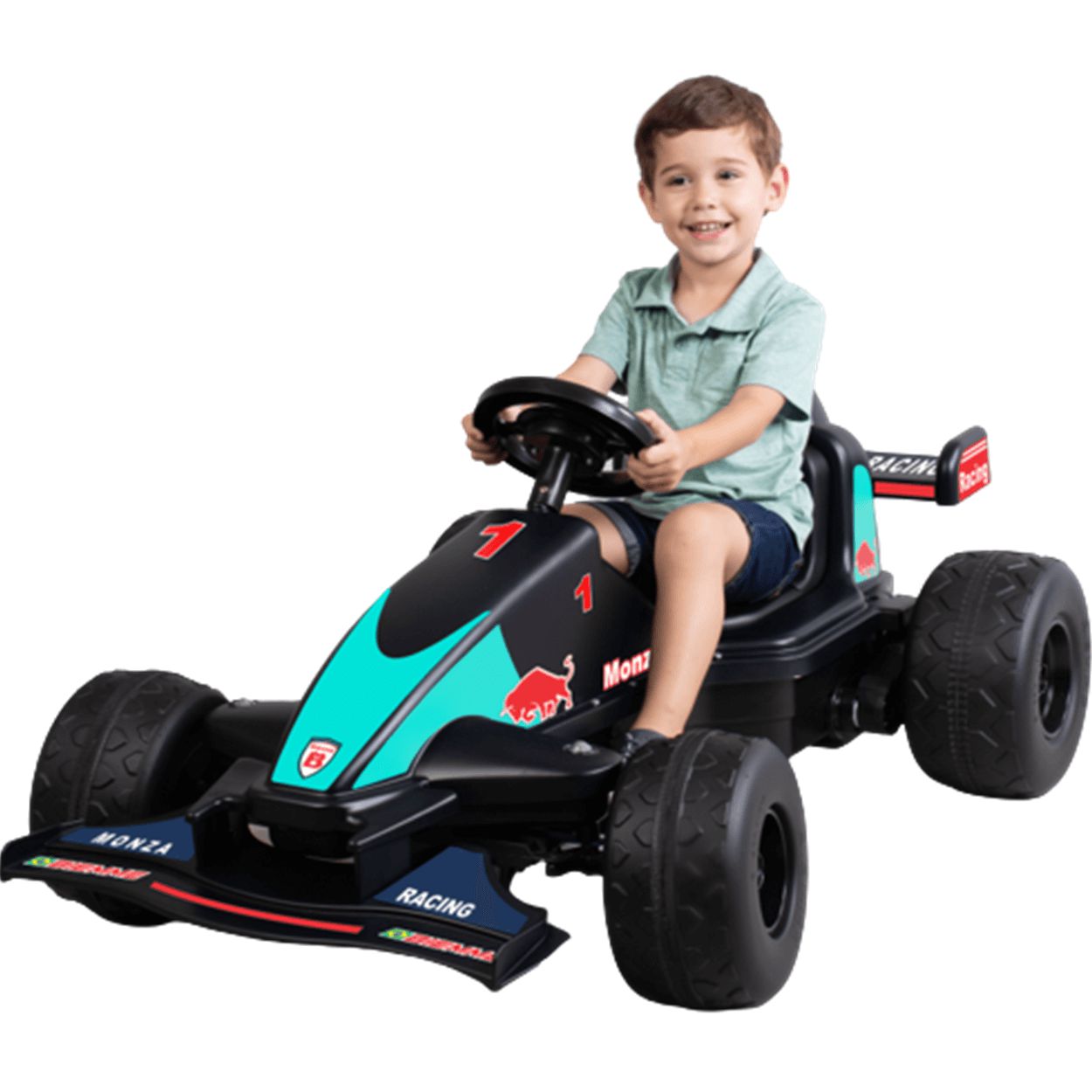 Carrinho infantil, réplica de carro de corrida número 1