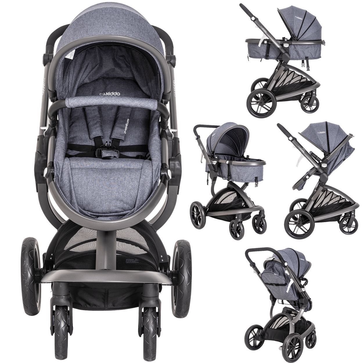 Carrinho de Bebe com Bebe Conforto e Base Kiddo Quantum Azul - Maçã ...