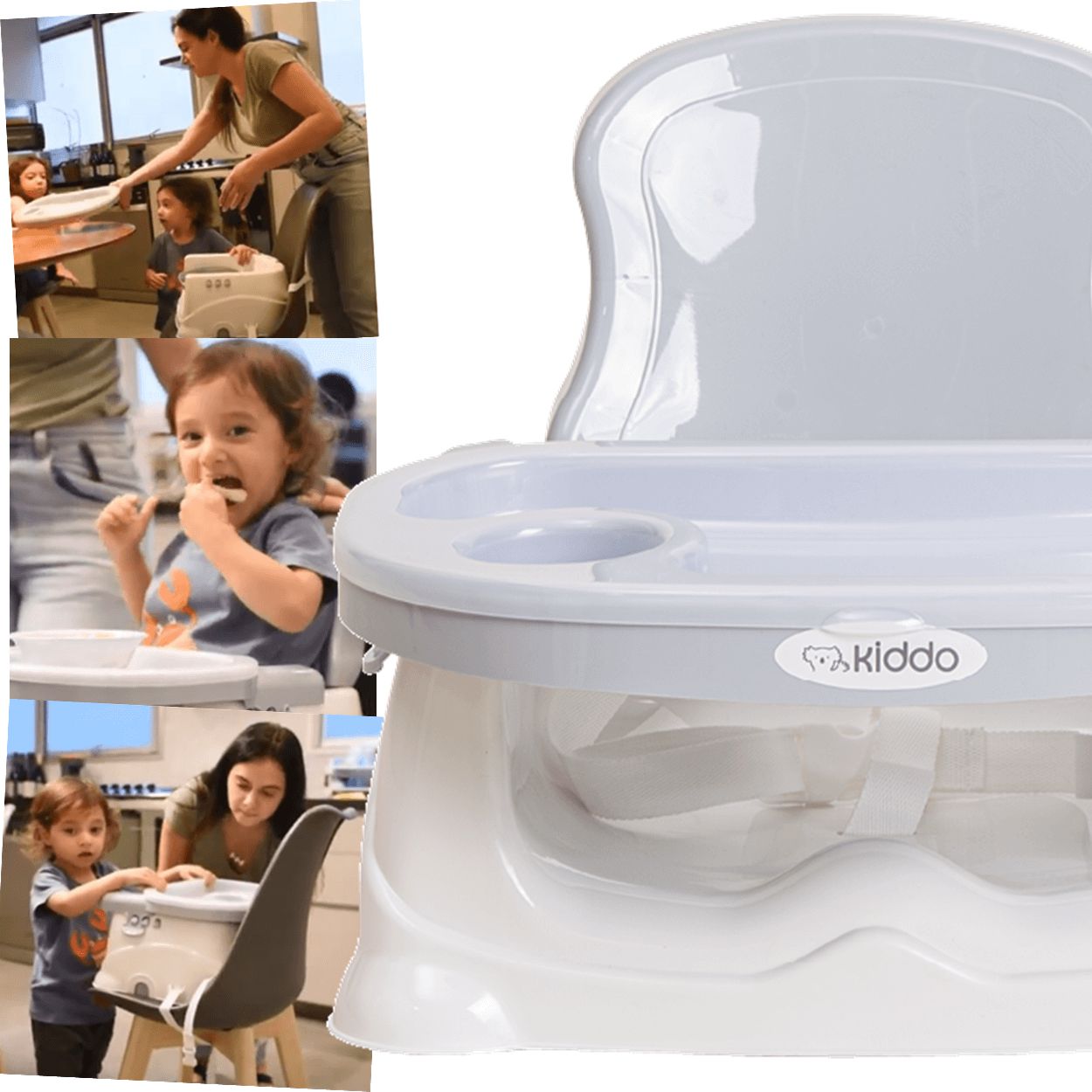 Cadeirinha de Refeição Portatil Desmontavel Kiddo Candy Cinza