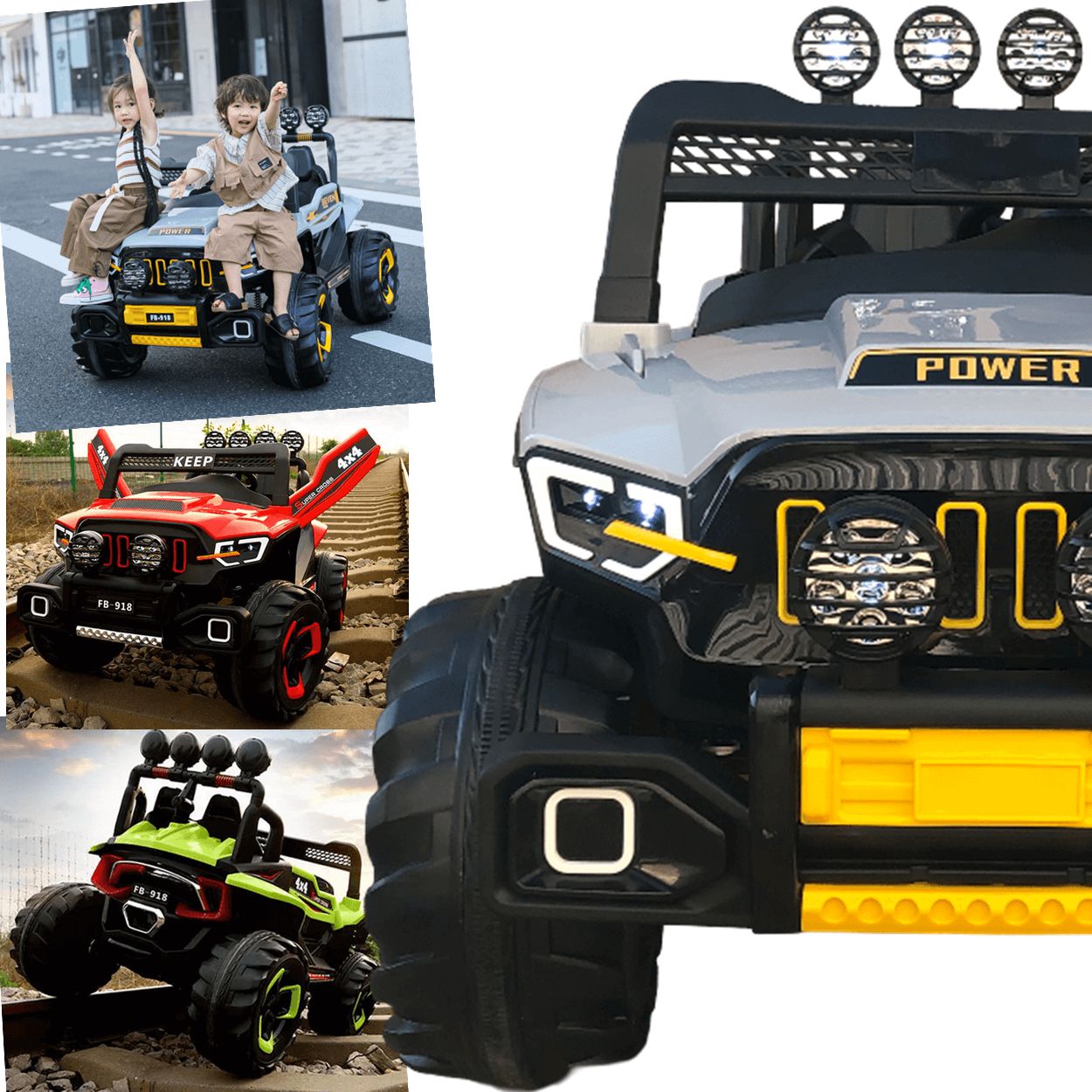 Carro Eletrico Zippy Toys Super Cross 4x4 12V Controle Cinza