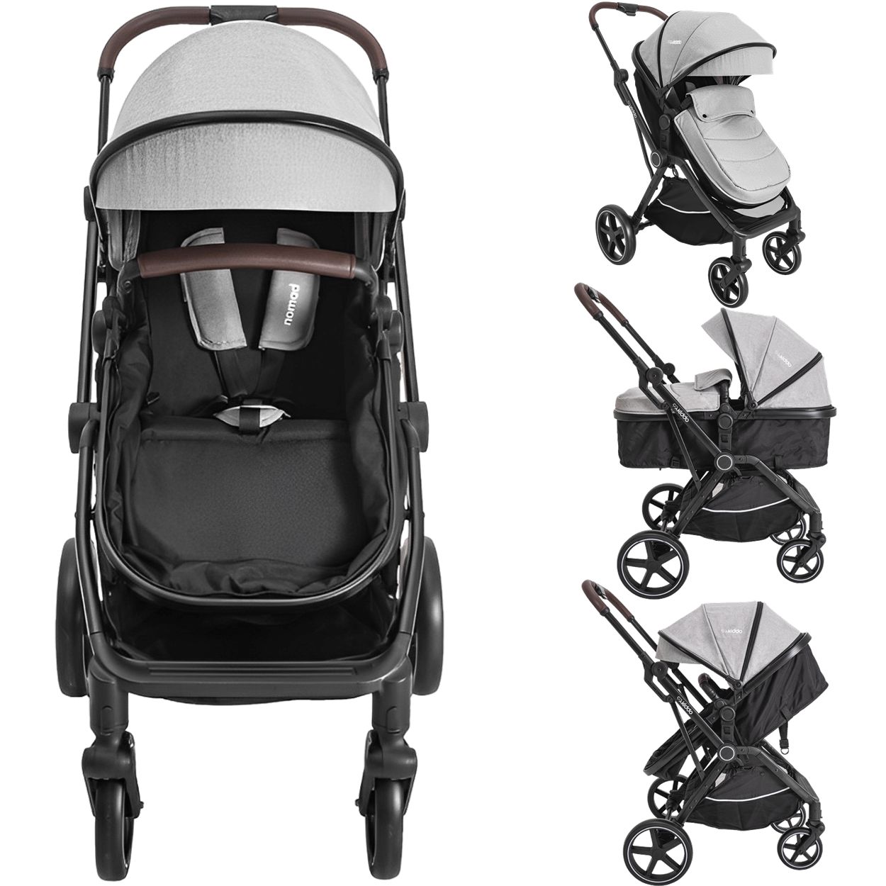 Carrinho de Bebe com Bebe Conforto e ISOFIX Kiddo Nomad Grafite