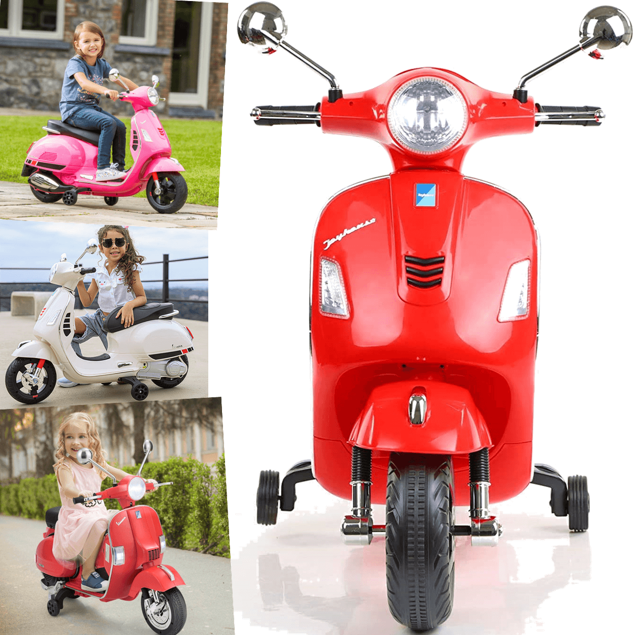 Moto Scooter Eletrica Infantil Zippy Toys Vespa GTS 6V Vermelha
