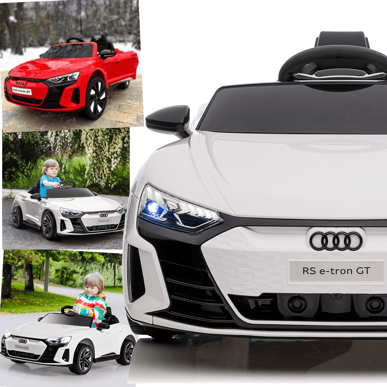Audi RS e-tron GT 電動カー Carro Eletrico Zippy Toys Audi RS E-Tron GT 12V Branco Controle