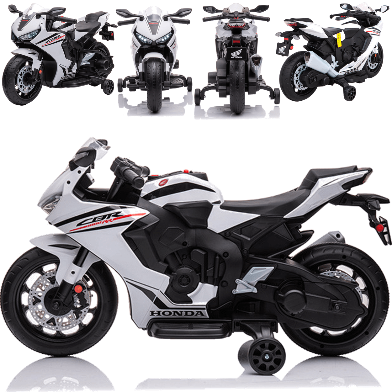 Moto Eletrica Infantil Zippy Toys Honda CBR 1000RR 6V Branca