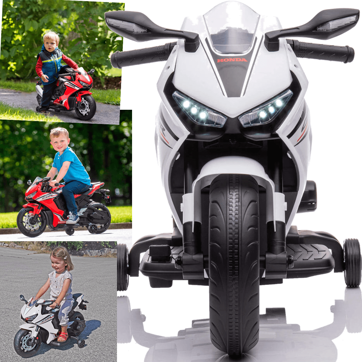 Moto Eletrica Infantil Zippy Toys Honda CBR 1000RR 6V Branca