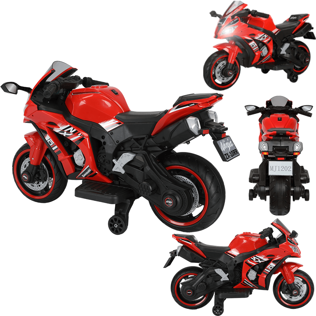 Moto Eletrica Bang Toys Kawasaki Ninja ZX-10R 12V Vermelha - Maçã