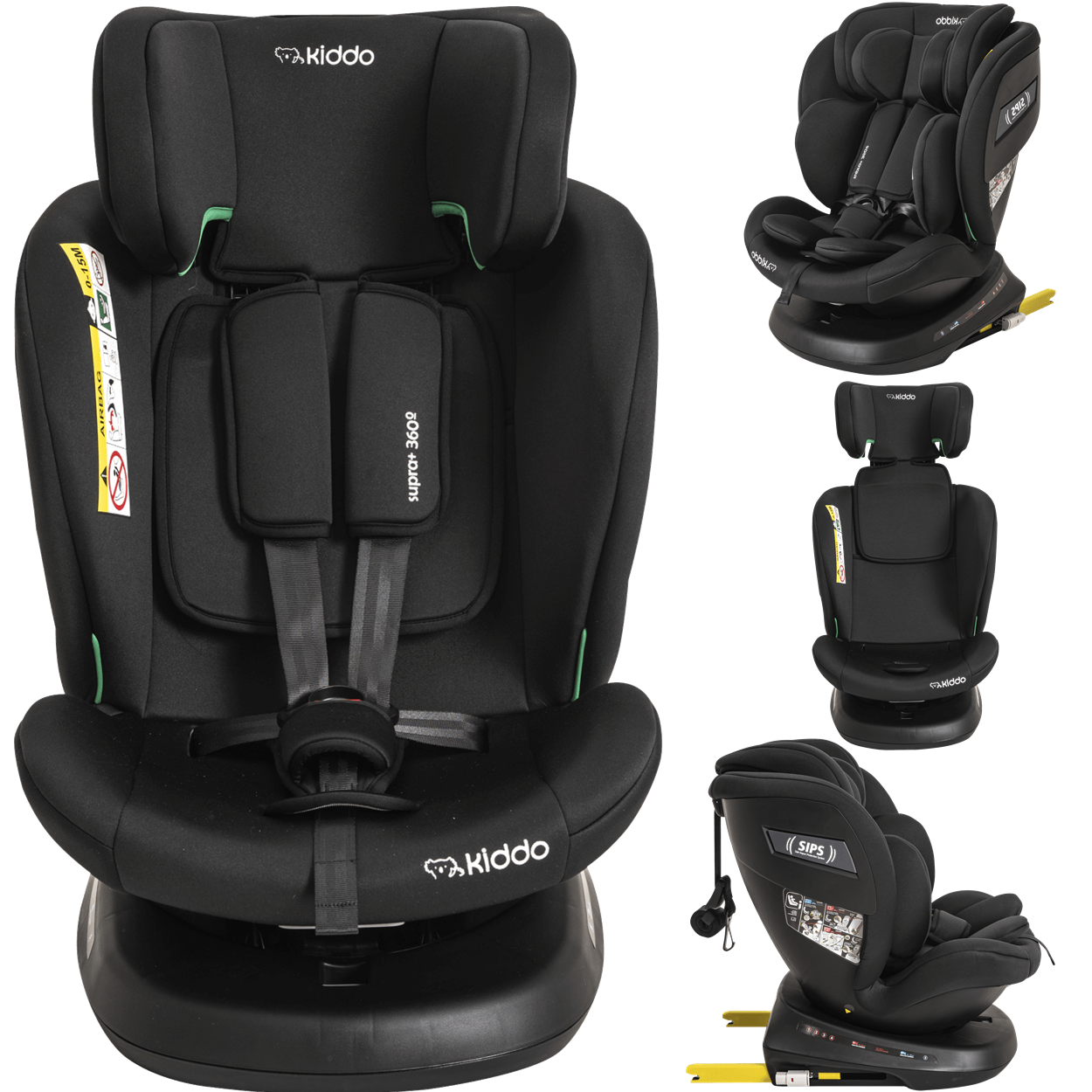 Cadeirinha para Carro Kiddo Supra+ 360 ISOFIX 0 a 36Kg Preta - Maçã ...