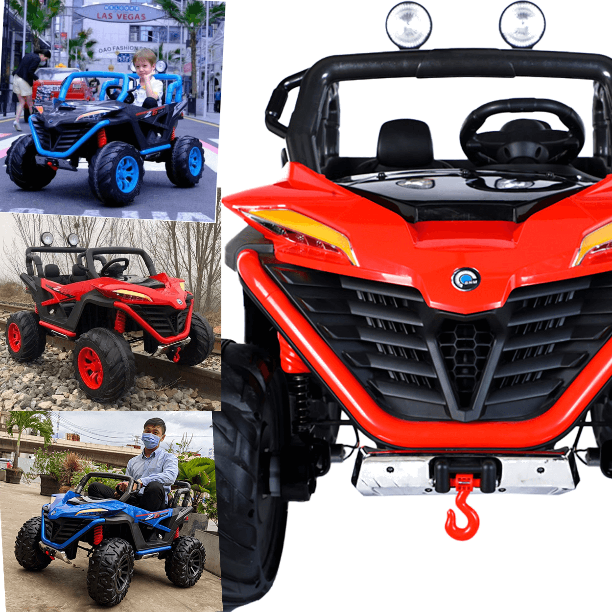 Carro Eletrico Bang Toys Jipe Z6 UTV 4x4 Controle 12V Vermelho