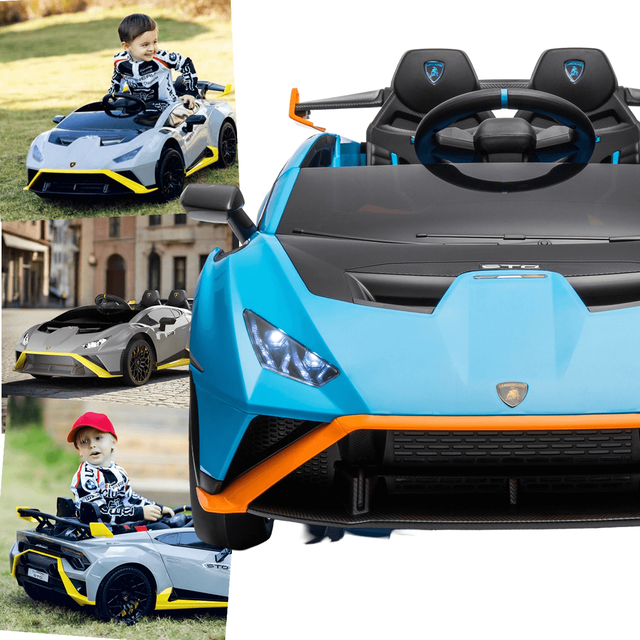 Carro Eletrico Zippy Toys Lamborghini Huracan 12V Controle Azul